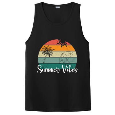 Summer Vibes Palm Trees Retro Sunset PosiCharge Competitor Tank