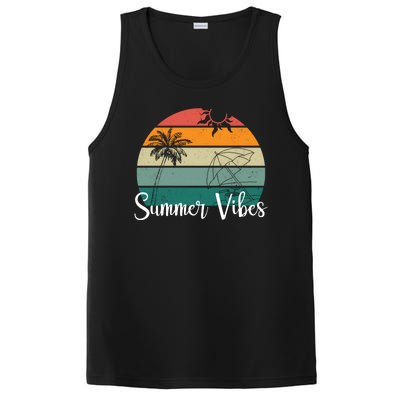 Summer Vibes Palm Trees Retro Sunset PosiCharge Competitor Tank