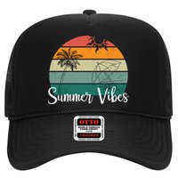 Summer Vibes Palm Trees Retro Sunset Trucker Hat