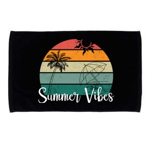 Summer Vibes Palm Trees Retro Sunset Microfiber Hand Towel