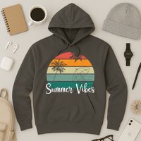 Summer Vibes Palm Trees Retro Sunset Hoodie