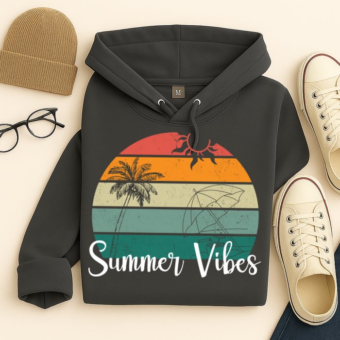 Summer Vibes Palm Trees Retro Sunset Hoodie