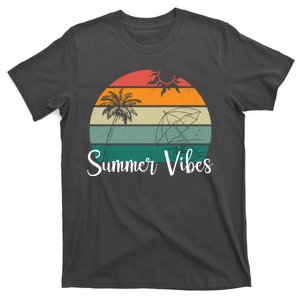 Summer Vibes Palm Trees Retro Sunset T-Shirt