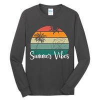 Summer Vibes Palm Trees Retro Sunset Tall Long Sleeve T-Shirt