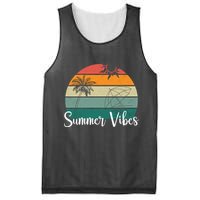 Summer Vibes Palm Trees Retro Sunset Mesh Reversible Basketball Jersey Tank