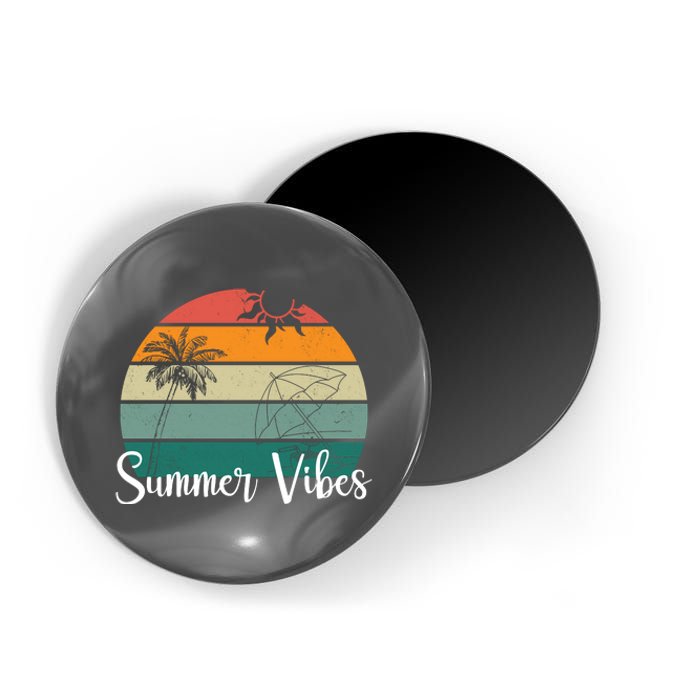 Summer Vibes Palm Trees Retro Sunset Magnet