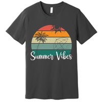Summer Vibes Palm Trees Retro Sunset Premium T-Shirt