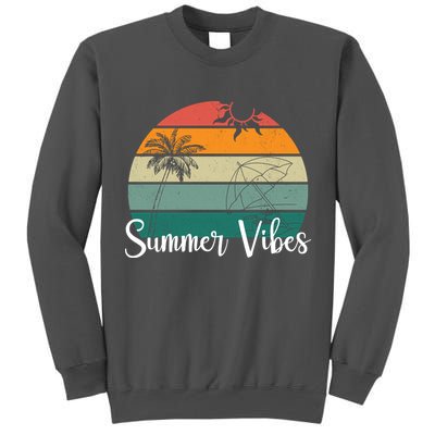 Summer Vibes Palm Trees Retro Sunset Tall Sweatshirt