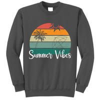 Summer Vibes Palm Trees Retro Sunset Tall Sweatshirt