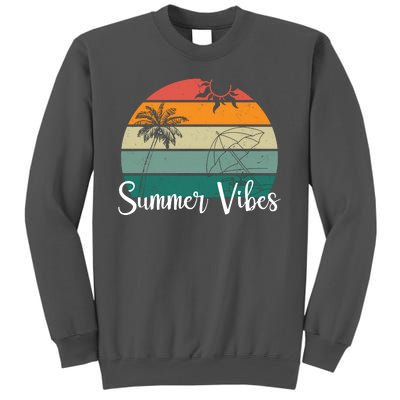 Summer Vibes Palm Trees Retro Sunset Tall Sweatshirt