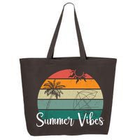 Summer Vibes Palm Trees Retro Sunset 25L Jumbo Tote