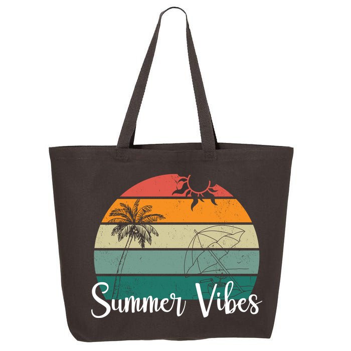 Summer Vibes Palm Trees Retro Sunset 25L Jumbo Tote