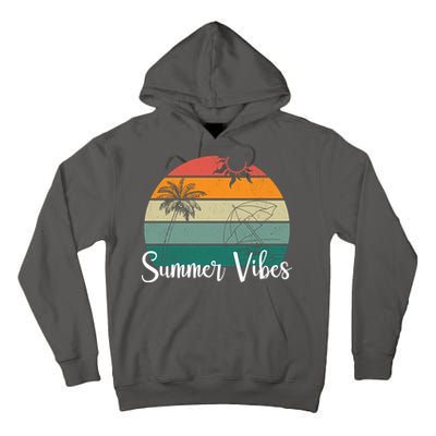 Summer Vibes Palm Trees Retro Sunset Tall Hoodie