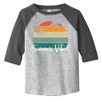 Summer Vibes Palm Trees Retro Sunset Toddler Fine Jersey T-Shirt