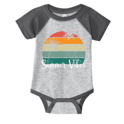 Summer Vibes Palm Trees Retro Sunset Infant Baby Jersey Bodysuit