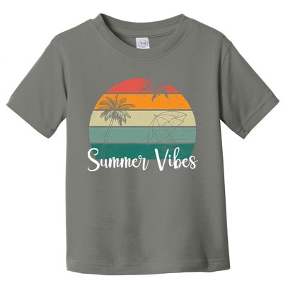 Summer Vibes Palm Trees Retro Sunset Toddler T-Shirt