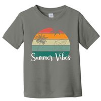 Summer Vibes Palm Trees Retro Sunset Toddler T-Shirt