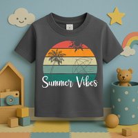 Summer Vibes Palm Trees Retro Sunset Toddler T-Shirt