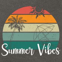 Summer Vibes Palm Trees Retro Sunset Cotton Canvas Backpack