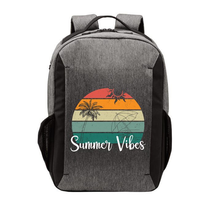 Summer Vibes Palm Trees Retro Sunset Vector Backpack