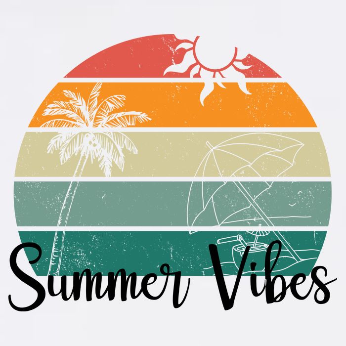 Summer Vibes Palm Trees Retro Sunset Garment-Dyed Sweatshirt