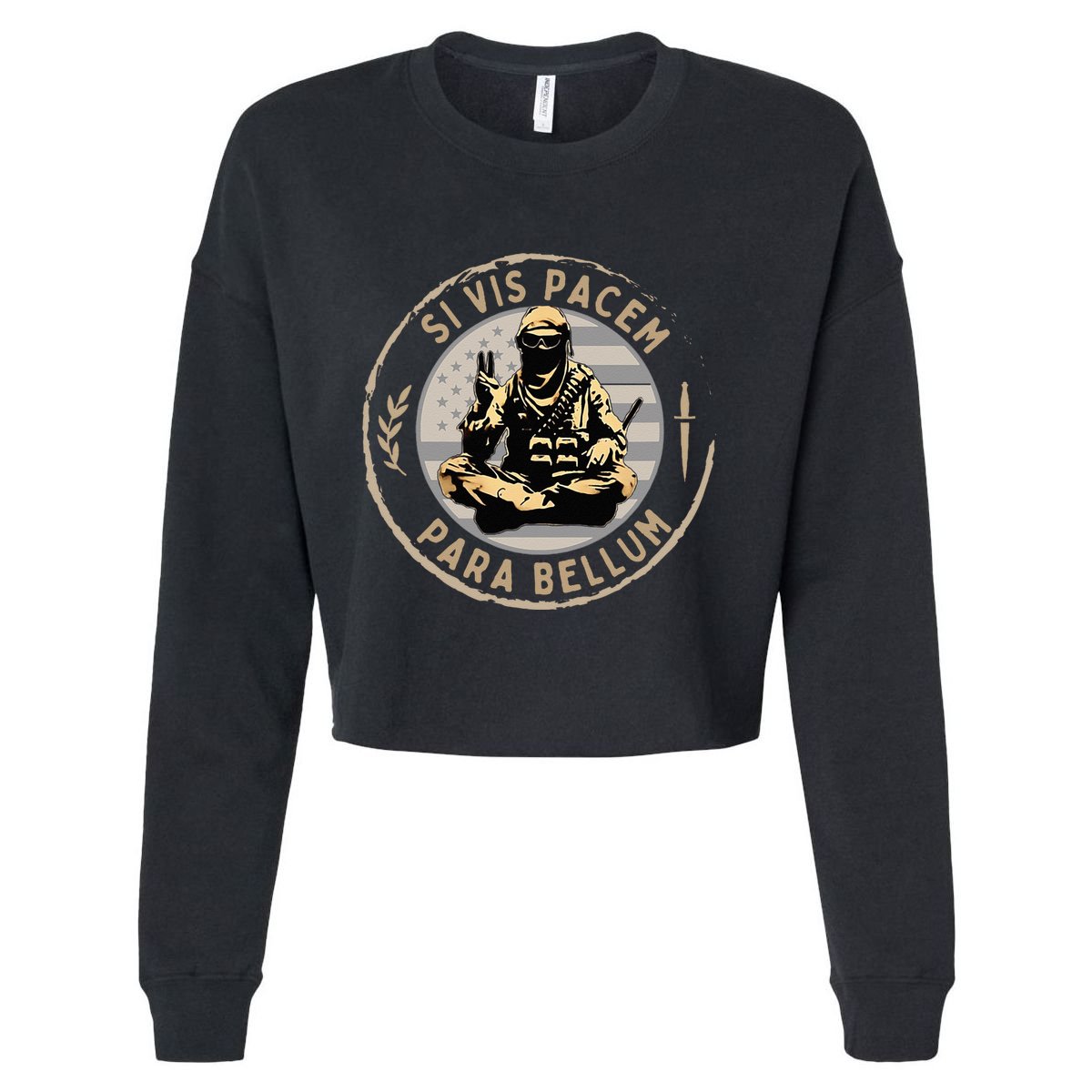 Si Vis Pacem Para Bellum Cropped Pullover Crew