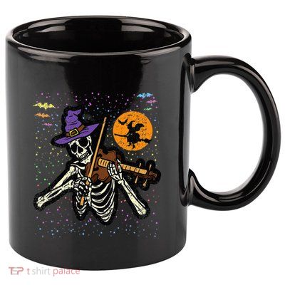 Skeleton Violin Player Halloween Costume Violinist Musician 11oz C Handle Ceramic Mug