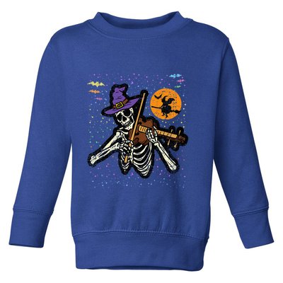 Skeleton Violin Player Halloween Costume Violinist Musician Toddler Sweatshirt