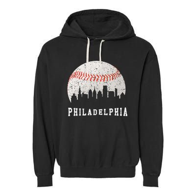 Skyline Vintage Philadelphia Baseball Fans Garment-Dyed Fleece Hoodie