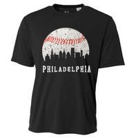 Skyline Vintage Philadelphia Baseball Fans Cooling Performance Crew T-Shirt