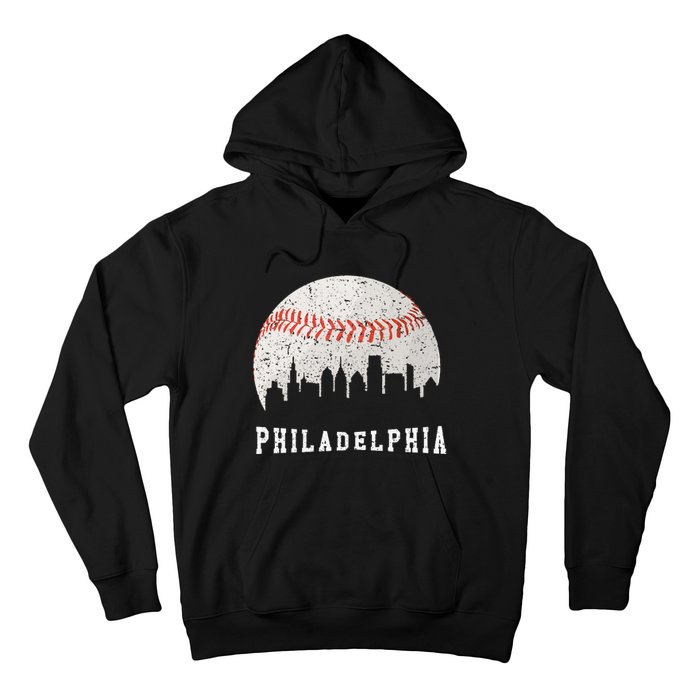 Skyline Vintage Philadelphia Baseball Fans Hoodie