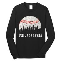 Skyline Vintage Philadelphia Baseball Fans Long Sleeve Shirt