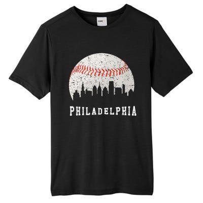 Skyline Vintage Philadelphia Baseball Fans Tall Fusion ChromaSoft Performance T-Shirt