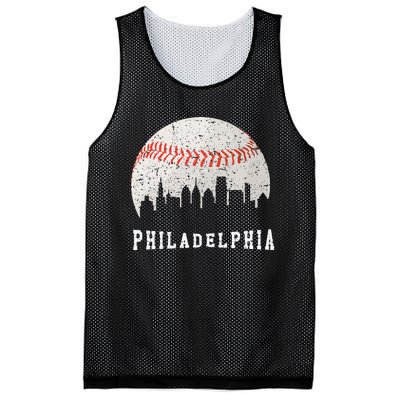 Skyline Vintage Philadelphia Baseball Fans Mesh Reversible Basketball Jersey Tank