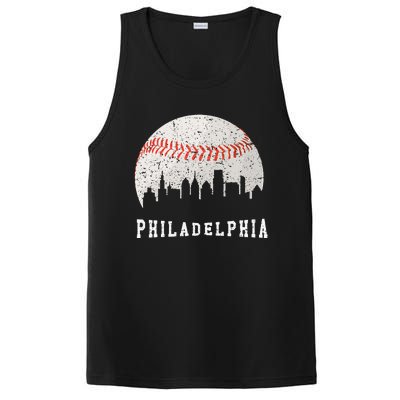 Skyline Vintage Philadelphia Baseball Fans PosiCharge Competitor Tank