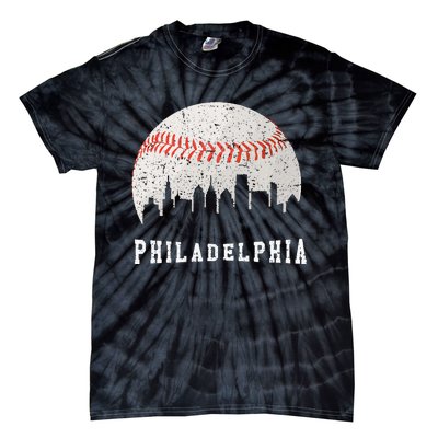 Skyline Vintage Philadelphia Baseball Fans Tie-Dye T-Shirt