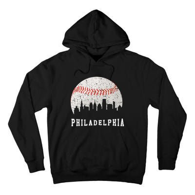 Skyline Vintage Philadelphia Baseball Fans Tall Hoodie