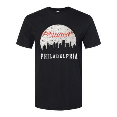 Skyline Vintage Philadelphia Baseball Fans Softstyle CVC T-Shirt