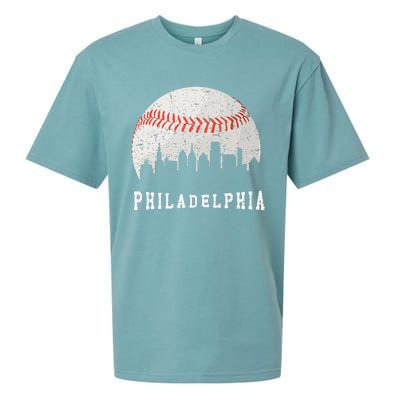 Skyline Vintage Philadelphia Baseball Fans Sueded Cloud Jersey T-Shirt