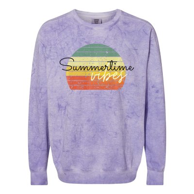 Summertime Vibes Premium Colorblast Crewneck Sweatshirt