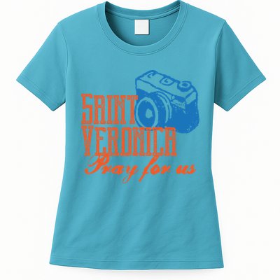 St Veronica Patron Saint Photography Photographers Catholic Cool Gift Womens T-Shirt