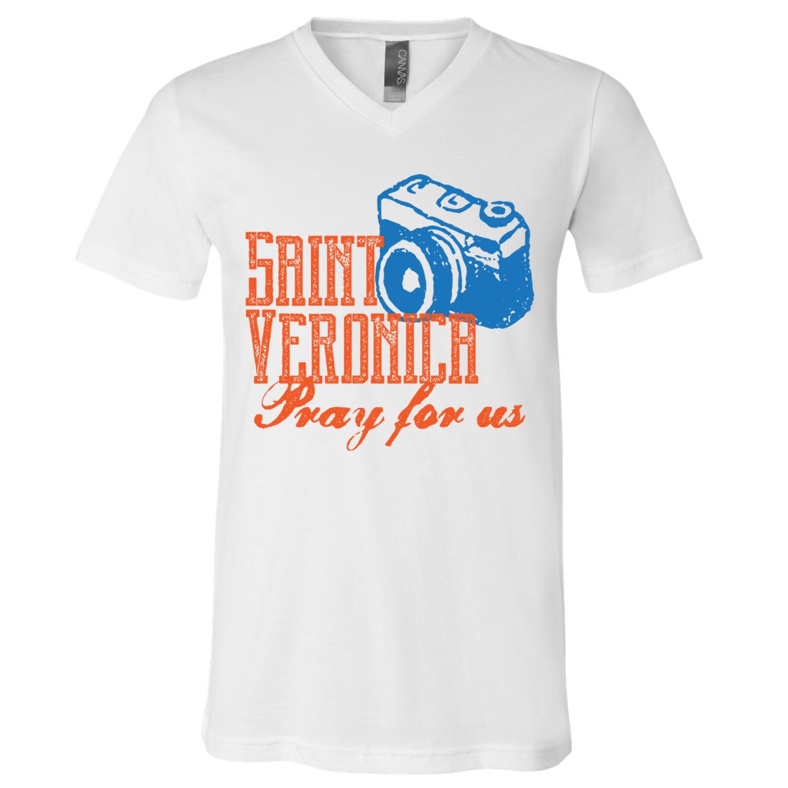 St Veronica Patron Saint Photography Photographers Catholic Cool Gift V-Neck T-Shirt