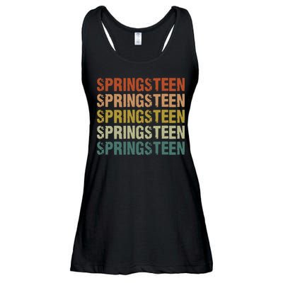 Springsteen Vintage Retro Rock Concert Ladies Essential Flowy Tank