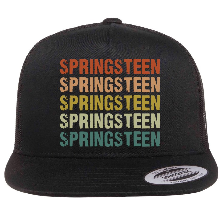 Springsteen Vintage Retro Rock Concert Flat Bill Trucker Hat