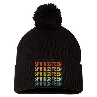 Springsteen Vintage Retro Rock Concert Pom Pom 12in Knit Beanie