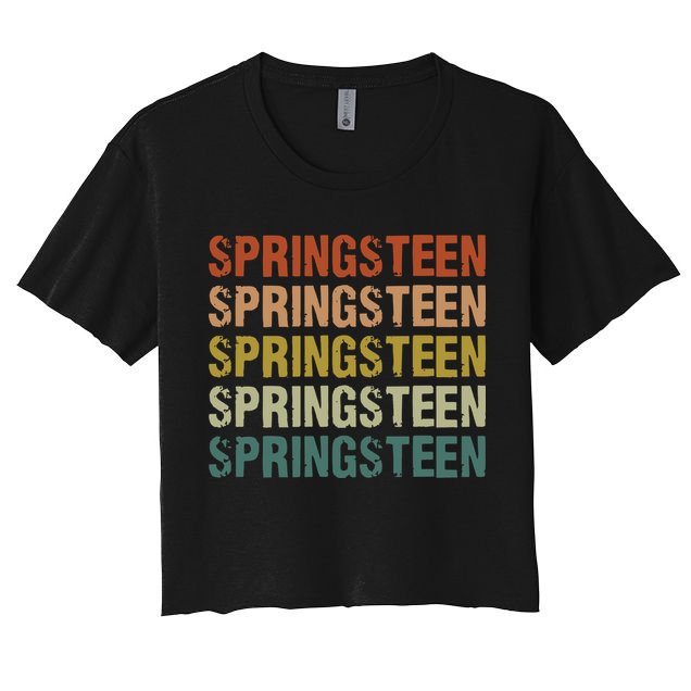 Springsteen Vintage Retro Rock Concert Crop Top