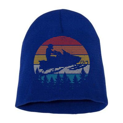 Snowmobile Vintage Retro Motor Sled Gift Short Acrylic Beanie