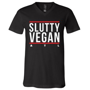 Slutty Vegan Run Slutty V-Neck T-Shirt