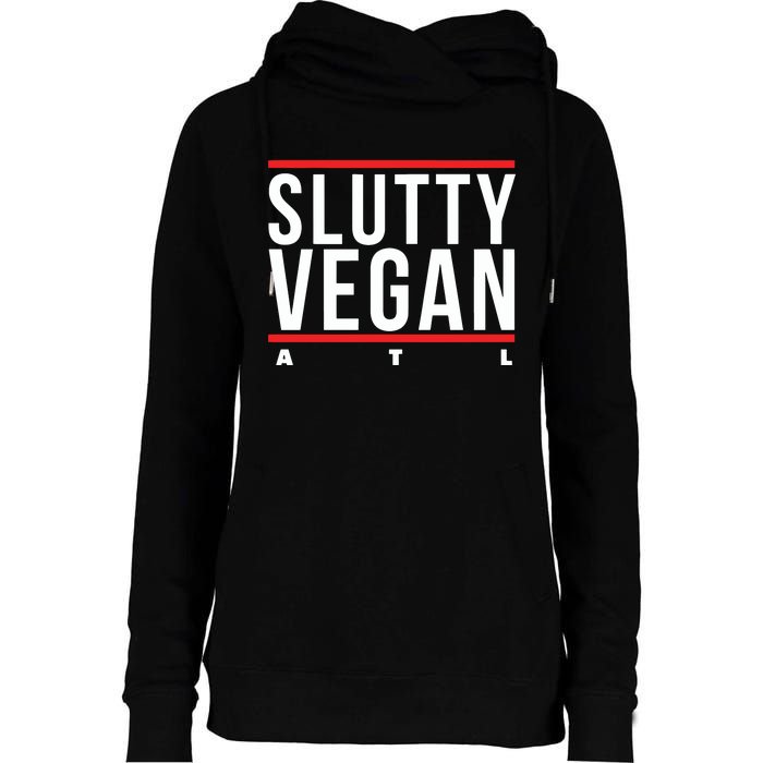 Slutty Vegan Run Slutty Womens Funnel Neck Pullover Hood