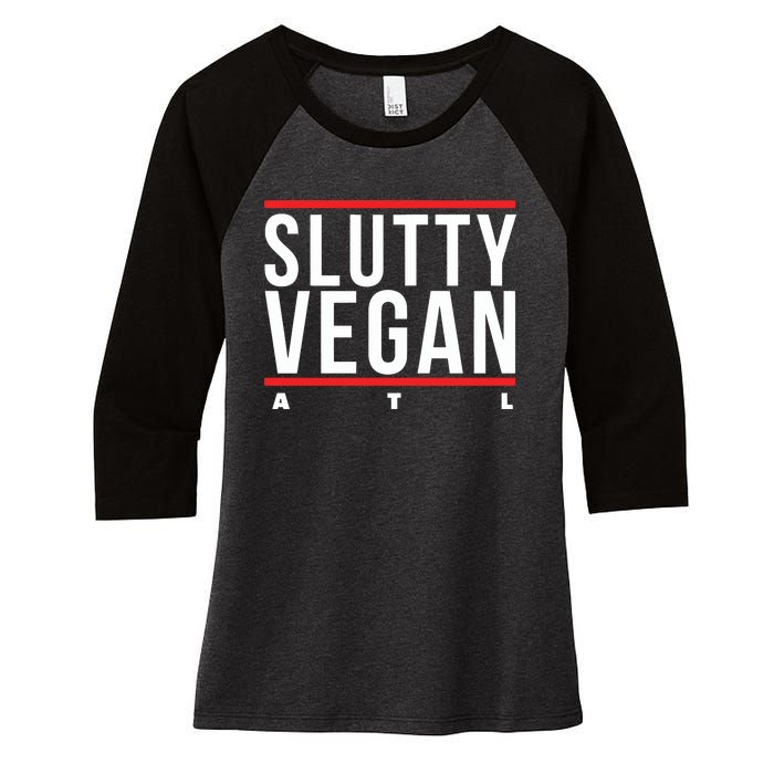 Slutty Vegan Run Slutty Women's Tri-Blend 3/4-Sleeve Raglan Shirt